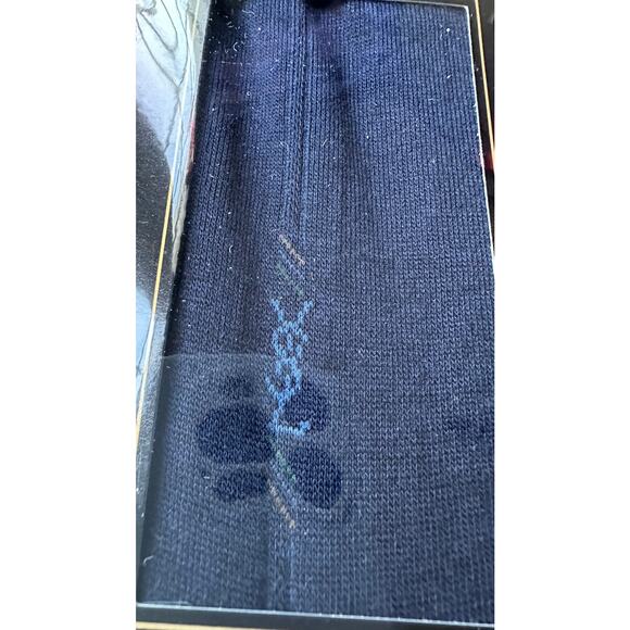 Yves Saint Laurent Mens Dress Socks - Blue - New in Sealed Box - Picture 2 of 4